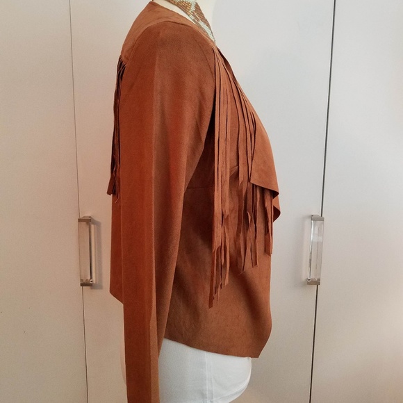 LAST ONE! NWT Faux Suede Boho Fringe Trim Jacket - Picture 5 of 7